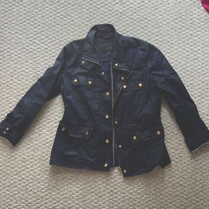 J Crew navy blue coated jacket